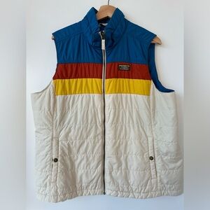 Retro L.L. Bean Puffy Vest w/Stripes, Size 1X Plus